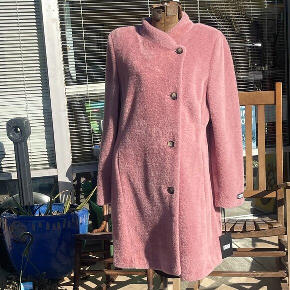 NWT Ladies Sz Large DKNY Plush Pink Outerwear/Coat - Picture 5 of 16